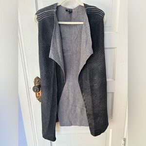 NIC + ZOE Gray Sweater Vest NWT Knit Cotton Blend Medium M Sleeveless Open Front